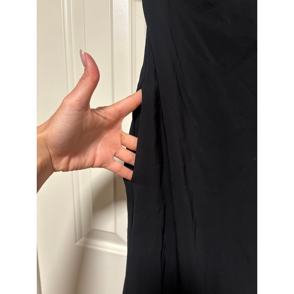 Banana Republic Black Foldover Column Maxi dress Stretch 00 Petite - Picture 5 of 9